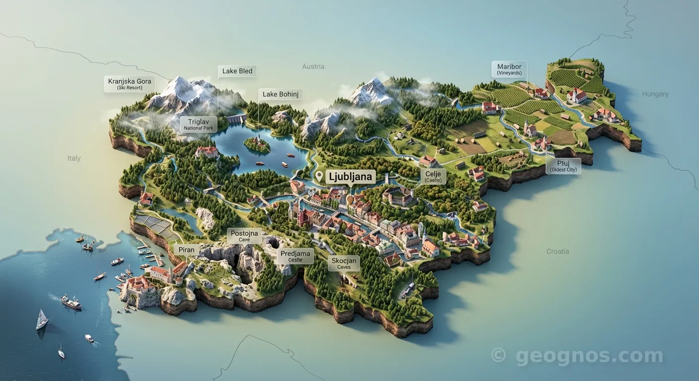 3D Diorama Map of Slovenia