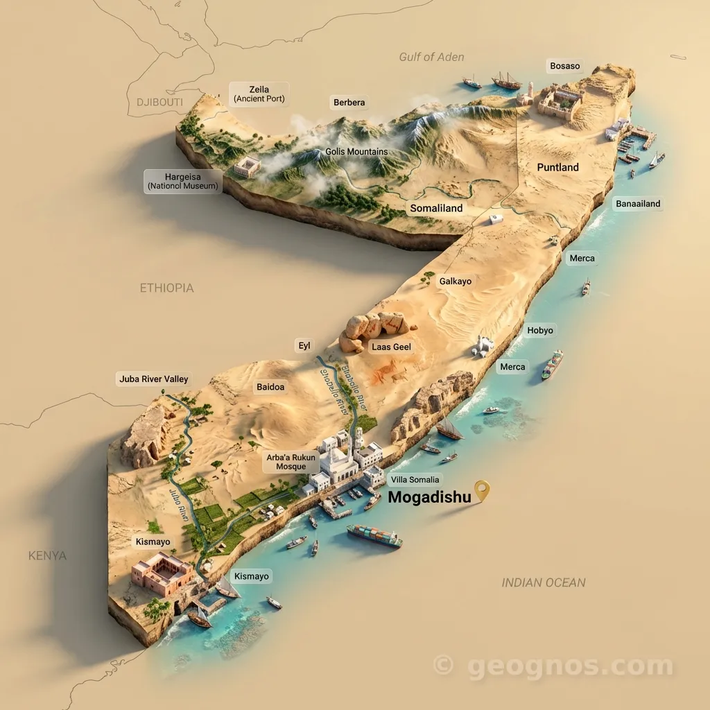 3D Diorama Map of Somalia