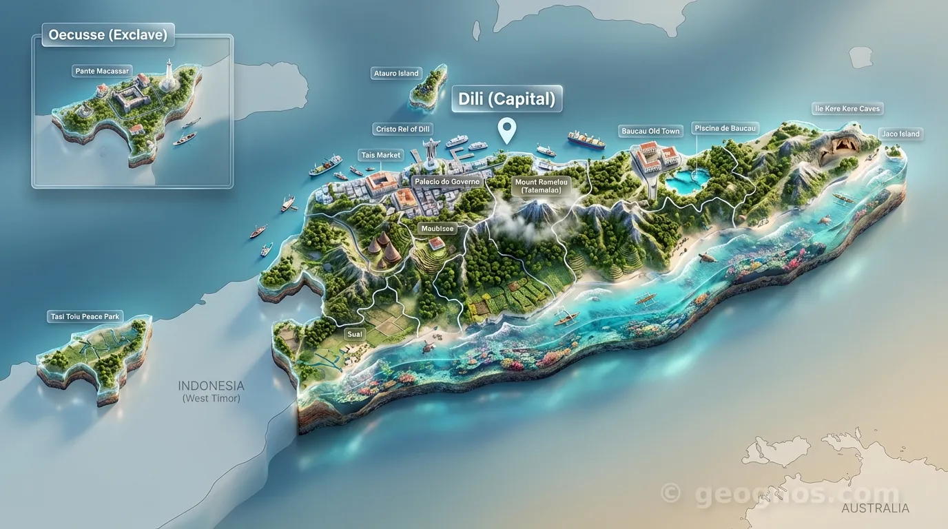 3D Diorama Map of Timor-Leste