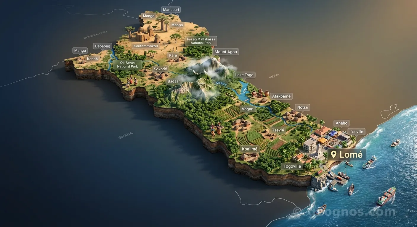 3D Diorama Map of Togo