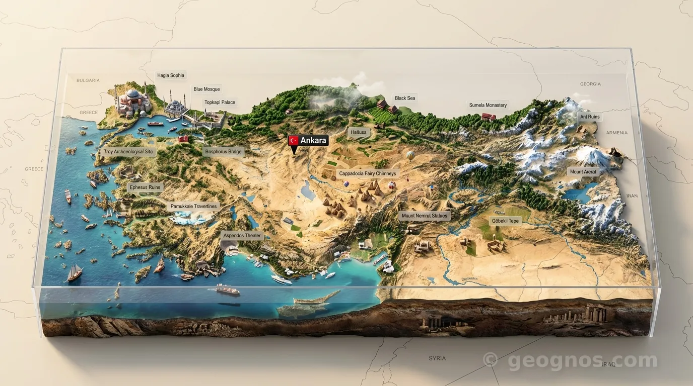 3D Diorama Map of Turkey