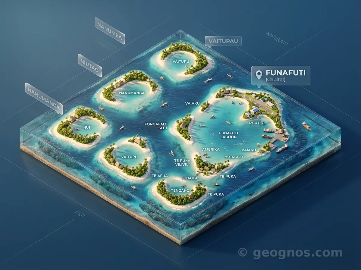3D Diorama Map of Tuvalu