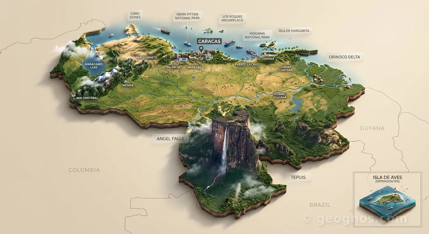 3D Diorama Map of Venezuela